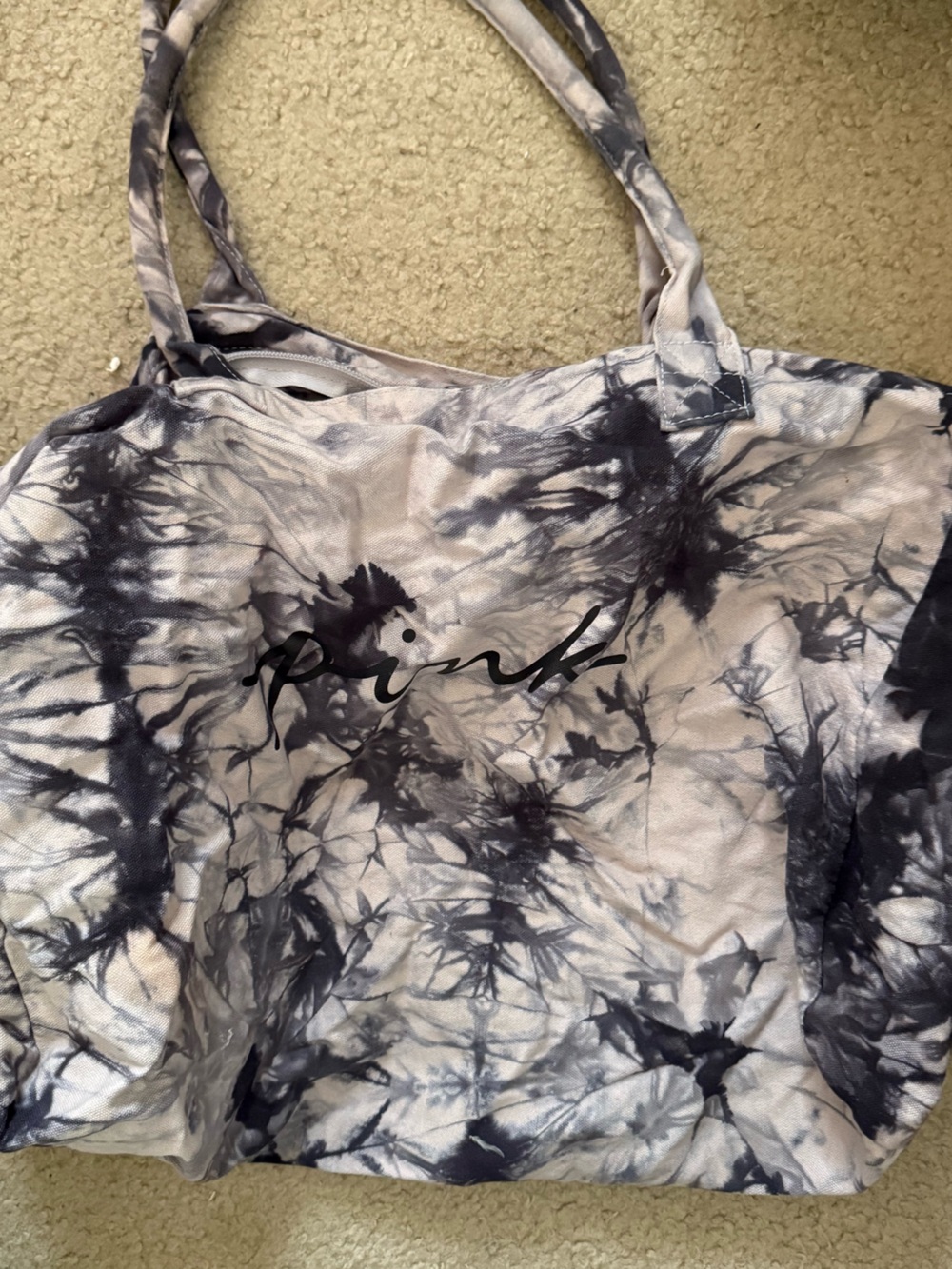 PINK/VS Black, Pink & White Tie-Dye Tote Bag